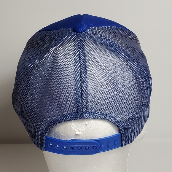 Vtg Hooked On Fishing Trucker Hat Foam Mesh Snapback Blue Baseball Cap Graphic. - Picture 9 of 13